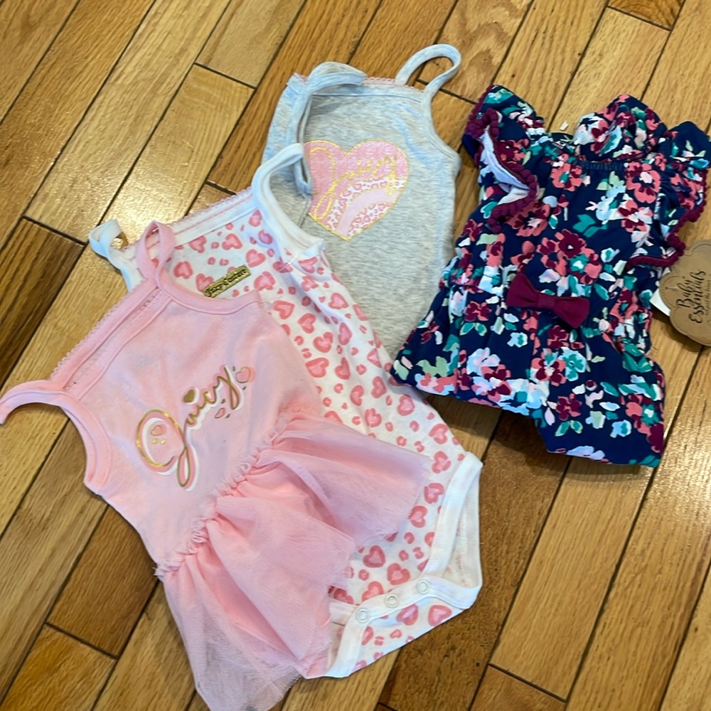 Juicy brand  3 months, onesie tag still on. 3 month long sleeve outfit